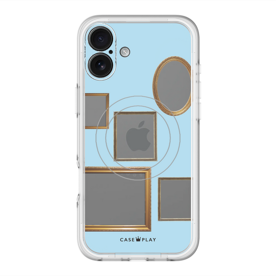 スリムプロテクションプレミアムケース with MagSafe［ Photo Frames - Light Blue ］