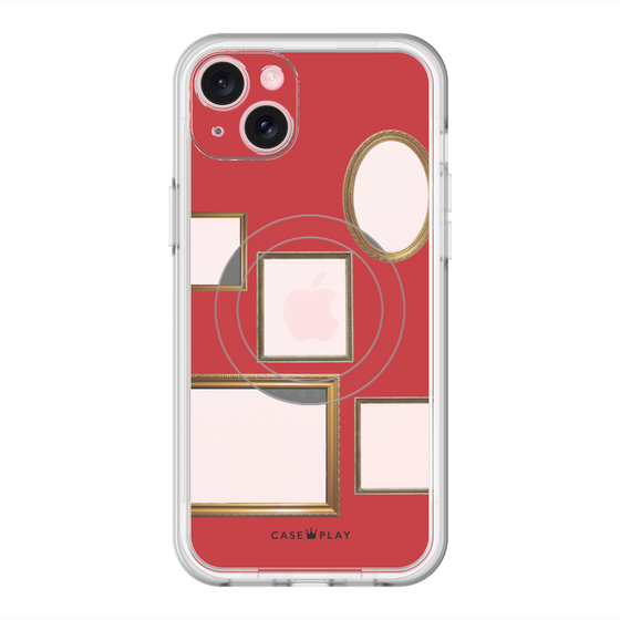スリムプロテクションプレミアムケース with MagSafe［ Photo Frames - Red ］