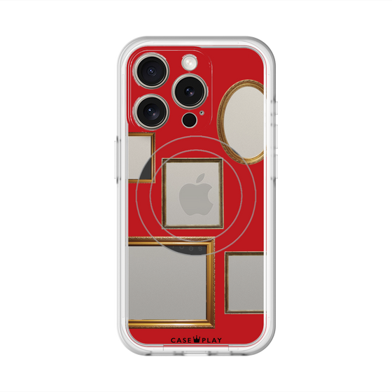スリムプロテクションプレミアムケース with MagSafe［ Photo Frames - Red ］