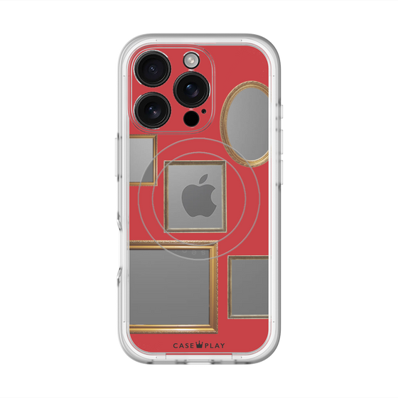 スリムプロテクションプレミアムケース with MagSafe［ Photo Frames - Red ］