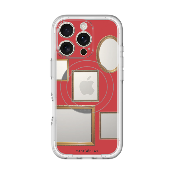 スリムプロテクションプレミアムケース with MagSafe［ Photo Frames - Red ］