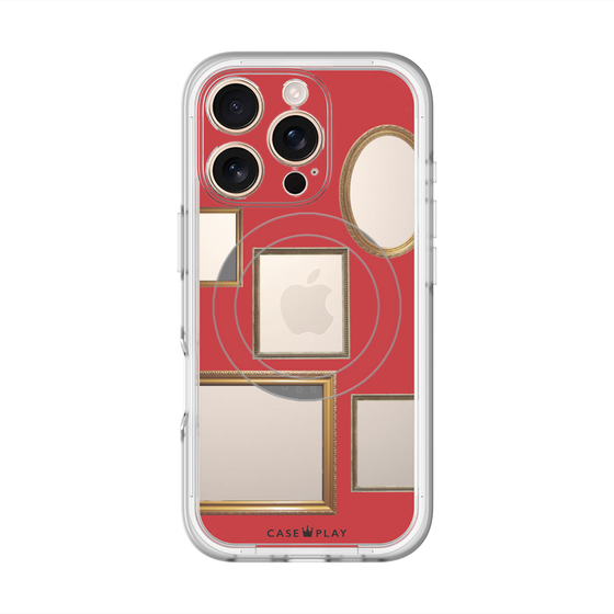 スリムプロテクションプレミアムケース with MagSafe［ Photo Frames - Red ］