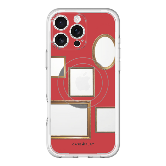 スリムプロテクションプレミアムケース with MagSafe［ Photo Frames - Red ］