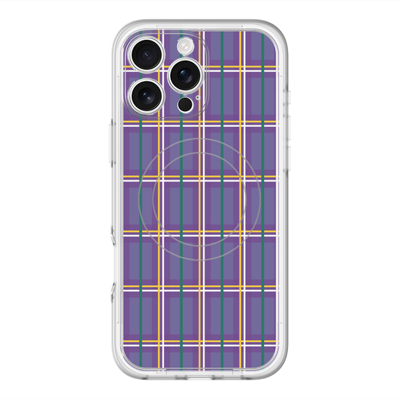 スリムプロテクションプレミアムケース with MagSafe［ Tartan Check - Purple ］