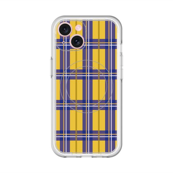 スリムプロテクションプレミアムケース with MagSafe［ Tartan Check - Yellow ］