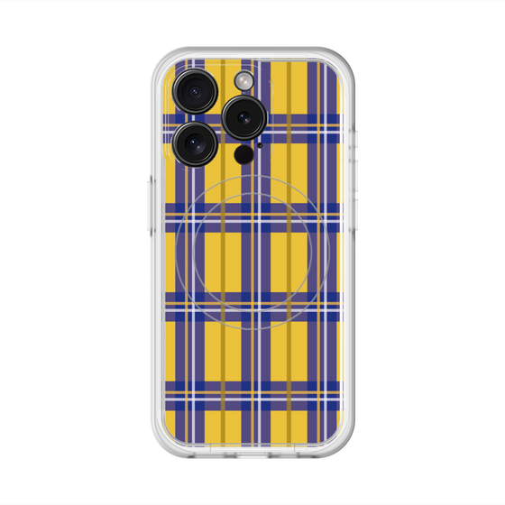 スリムプロテクションプレミアムケース with MagSafe［ Tartan Check - Yellow ］
