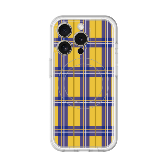 スリムプロテクションプレミアムケース with MagSafe［ Tartan Check - Yellow ］