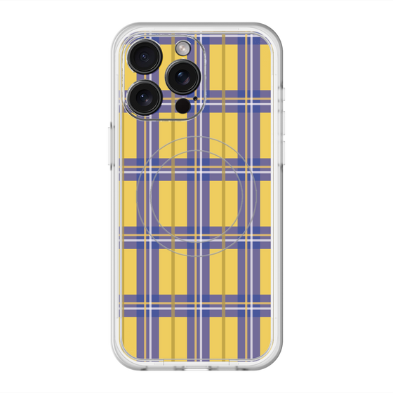 スリムプロテクションプレミアムケース with MagSafe［ Tartan Check - Yellow ］