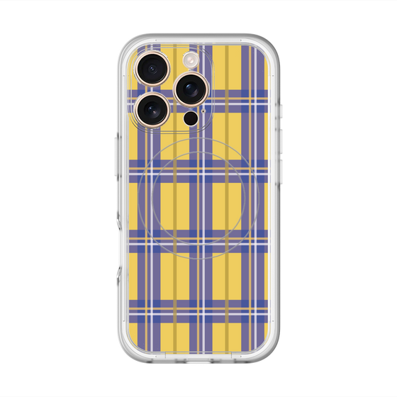 スリムプロテクションプレミアムケース with MagSafe［ Tartan Check - Yellow ］