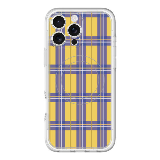 スリムプロテクションプレミアムケース with MagSafe［ Tartan Check - Yellow ］
