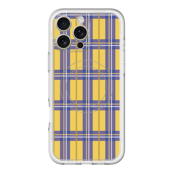 スリムプロテクションプレミアムケース with MagSafe［ Tartan Check - Yellow ］