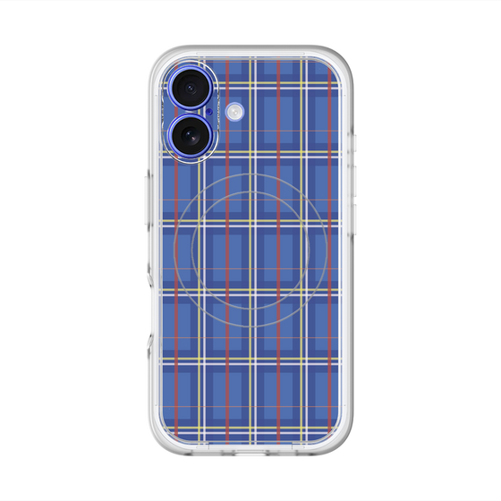 スリムプロテクションプレミアムケース with MagSafe［ Tartan Check - Blue ］