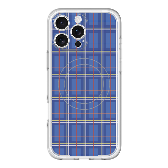 スリムプロテクションプレミアムケース with MagSafe［ Tartan Check - Blue ］
