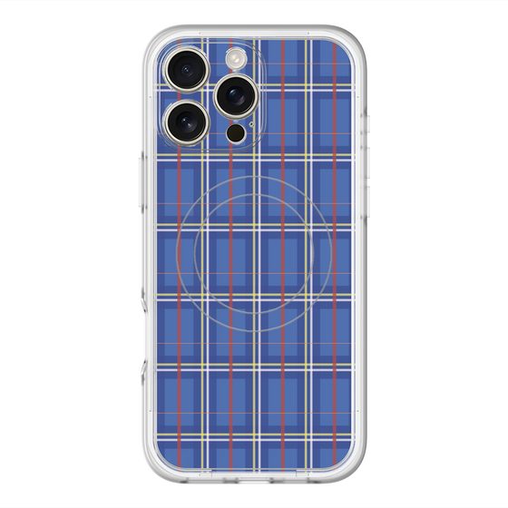 スリムプロテクションプレミアムケース with MagSafe［ Tartan Check - Blue ］