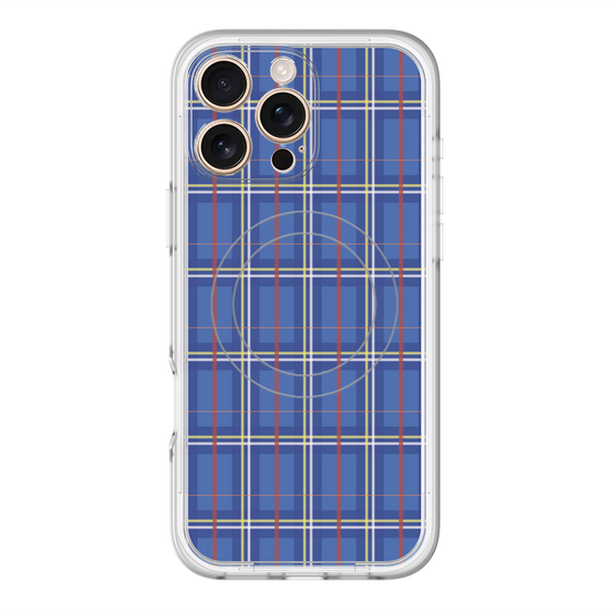 スリムプロテクションプレミアムケース with MagSafe［ Tartan Check - Blue ］