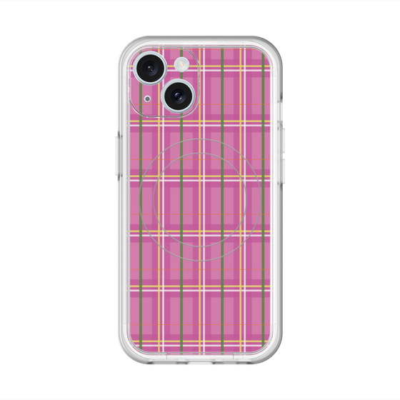 スリムプロテクションプレミアムケース with MagSafe［ Tartan Check - Pink ］