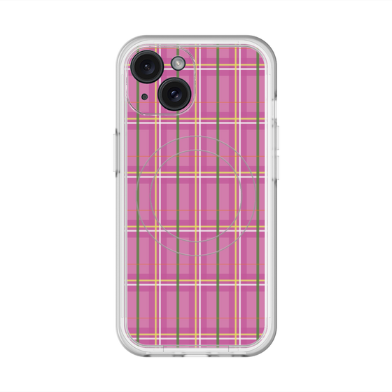 スリムプロテクションプレミアムケース with MagSafe［ Tartan Check - Pink ］