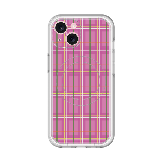 スリムプロテクションプレミアムケース with MagSafe［ Tartan Check - Pink ］