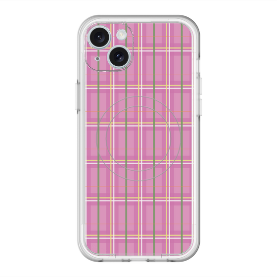 スリムプロテクションプレミアムケース with MagSafe［ Tartan Check - Pink ］