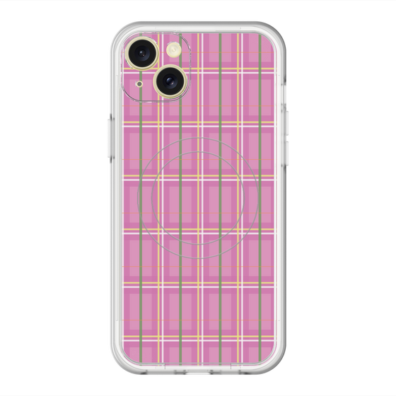 スリムプロテクションプレミアムケース with MagSafe［ Tartan Check - Pink ］