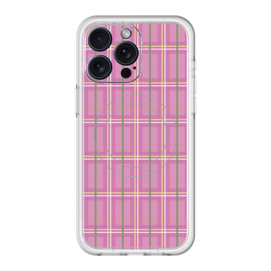 スリムプロテクションプレミアムケース with MagSafe［ Tartan Check - Pink ］