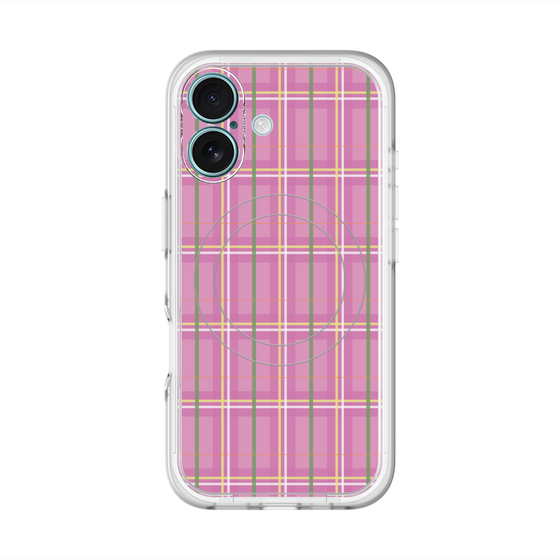 スリムプロテクションプレミアムケース with MagSafe［ Tartan Check - Pink ］