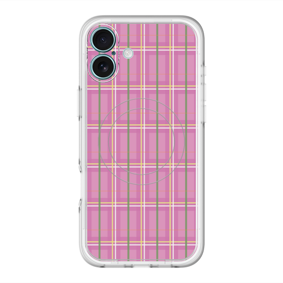 スリムプロテクションプレミアムケース with MagSafe［ Tartan Check - Pink ］
