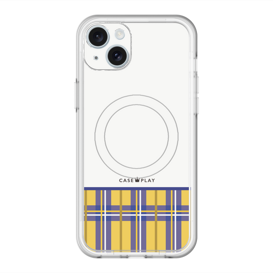 スリムプロテクションプレミアムケース with MagSafe［ CASEPLAY Tartan Check - Yellow ］