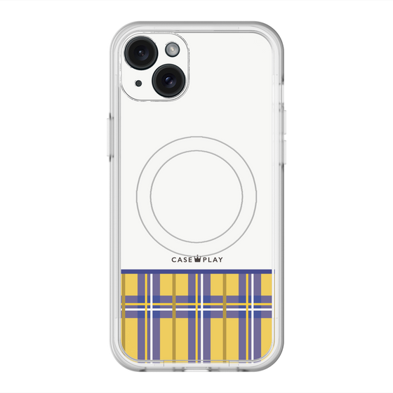 スリムプロテクションプレミアムケース with MagSafe［ CASEPLAY Tartan Check - Yellow ］