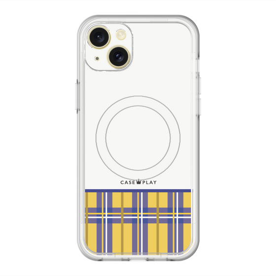 スリムプロテクションプレミアムケース with MagSafe［ CASEPLAY Tartan Check - Yellow ］