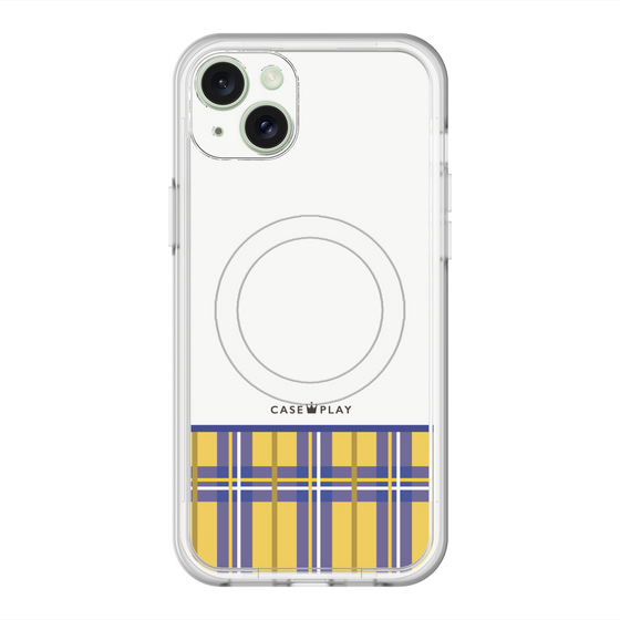 スリムプロテクションプレミアムケース with MagSafe［ CASEPLAY Tartan Check - Yellow ］
