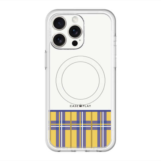 スリムプロテクションプレミアムケース with MagSafe［ CASEPLAY Tartan Check - Yellow ］