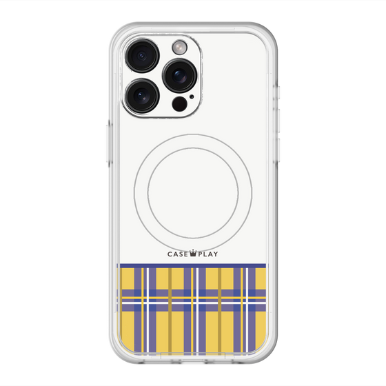 スリムプロテクションプレミアムケース with MagSafe［ CASEPLAY Tartan Check - Yellow ］