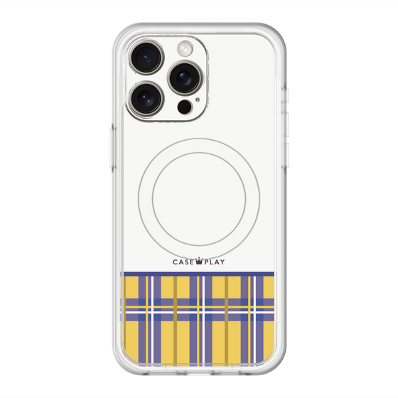 スリムプロテクションプレミアムケース with MagSafe［ CASEPLAY Tartan Check - Yellow ］