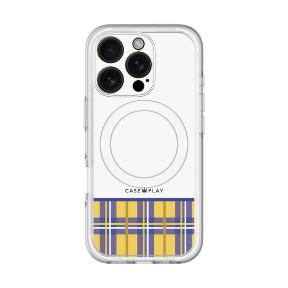 スリムプロテクションプレミアムケース with MagSafe［ CASEPLAY Tartan Check - Yellow ］