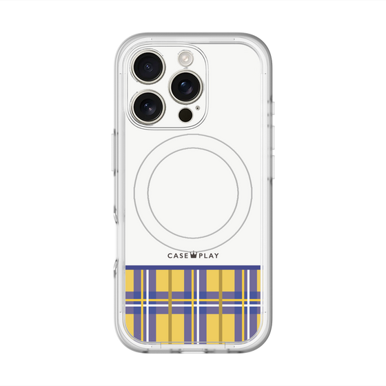 スリムプロテクションプレミアムケース with MagSafe［ CASEPLAY Tartan Check - Yellow ］