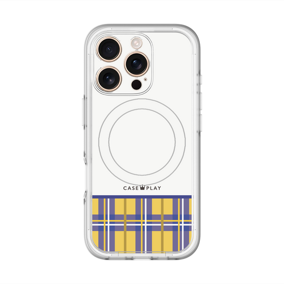 スリムプロテクションプレミアムケース with MagSafe［ CASEPLAY Tartan Check - Yellow ］