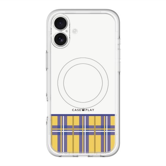 スリムプロテクションプレミアムケース with MagSafe［ CASEPLAY Tartan Check - Yellow ］