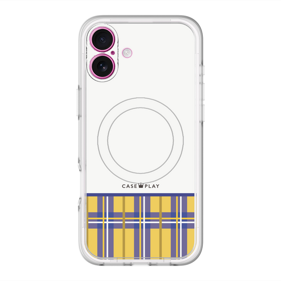 スリムプロテクションプレミアムケース with MagSafe［ CASEPLAY Tartan Check - Yellow ］