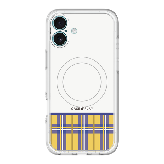 スリムプロテクションプレミアムケース with MagSafe［ CASEPLAY Tartan Check - Yellow ］
