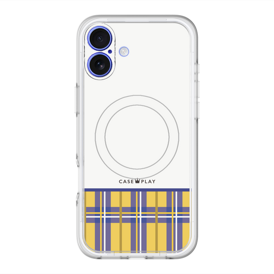 スリムプロテクションプレミアムケース with MagSafe［ CASEPLAY Tartan Check - Yellow ］