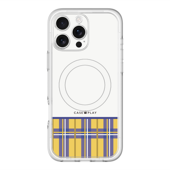 スリムプロテクションプレミアムケース with MagSafe［ CASEPLAY Tartan Check - Yellow ］