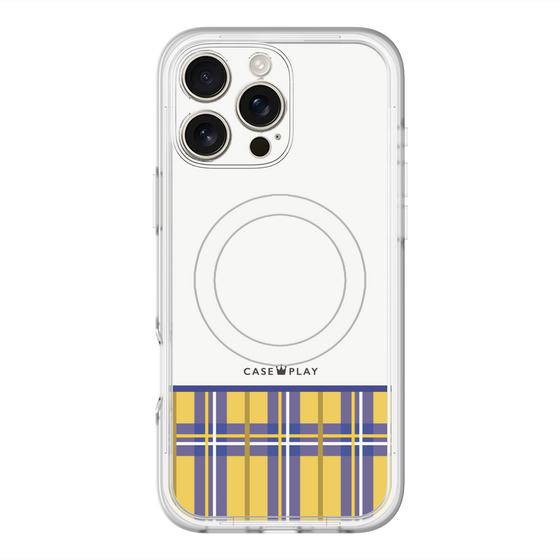 スリムプロテクションプレミアムケース with MagSafe［ CASEPLAY Tartan Check - Yellow ］