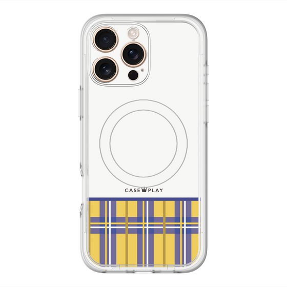 スリムプロテクションプレミアムケース with MagSafe［ CASEPLAY Tartan Check - Yellow ］