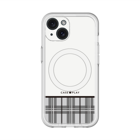 スリムプロテクションプレミアムケース with MagSafe［ CASEPLAY Tartan Check - Gray ］