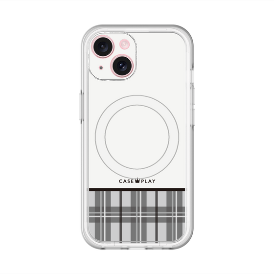 スリムプロテクションプレミアムケース with MagSafe［ CASEPLAY Tartan Check - Gray ］