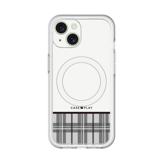 スリムプロテクションプレミアムケース with MagSafe［ CASEPLAY Tartan Check - Gray ］
