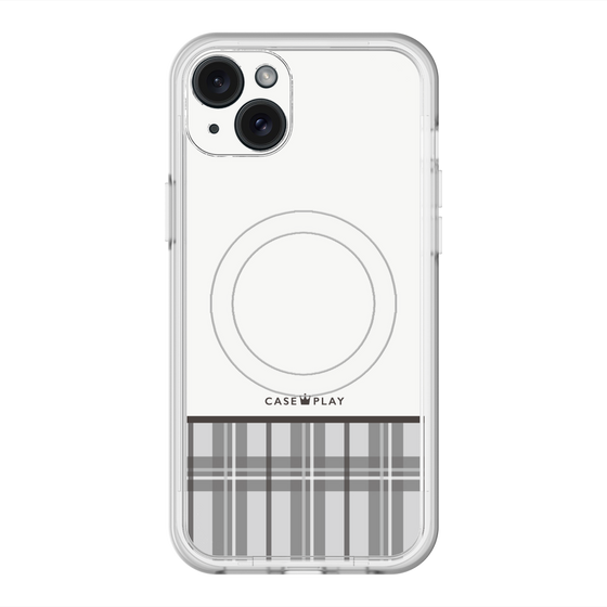 スリムプロテクションプレミアムケース with MagSafe［ CASEPLAY Tartan Check - Gray ］