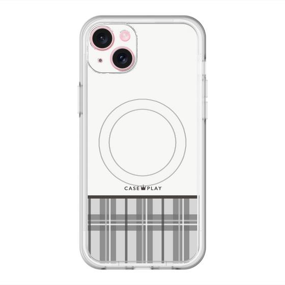 スリムプロテクションプレミアムケース with MagSafe［ CASEPLAY Tartan Check - Gray ］