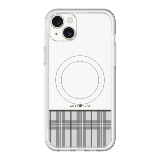 スリムプロテクションプレミアムケース with MagSafe［ CASEPLAY Tartan Check - Gray ］